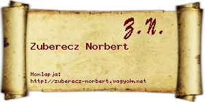 Zuberecz Norbert névjegykártya
